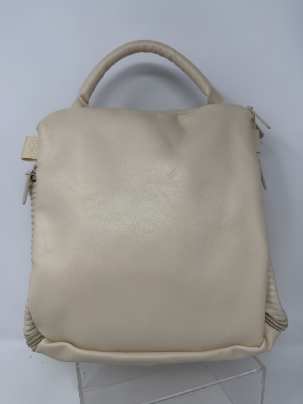DEZI Ivory Ribbed Top-Handle Backpack - Picture 3 of 9